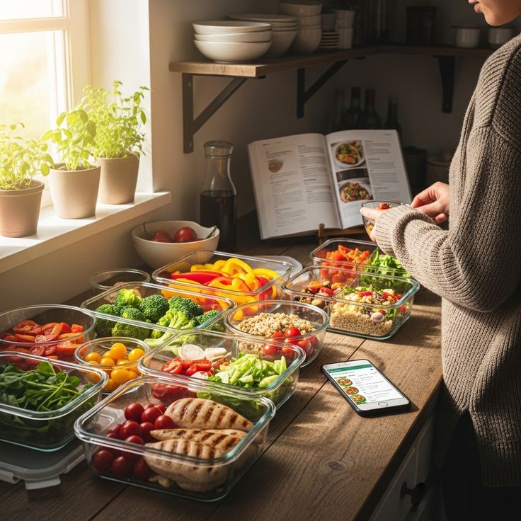 Abstract pastel layout blocks suggesting weekly planning lanes.